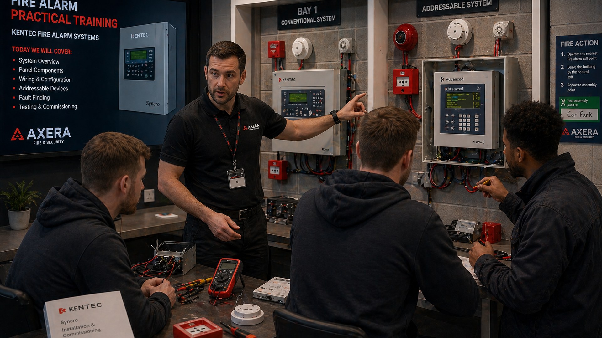 Practical fire and security training session